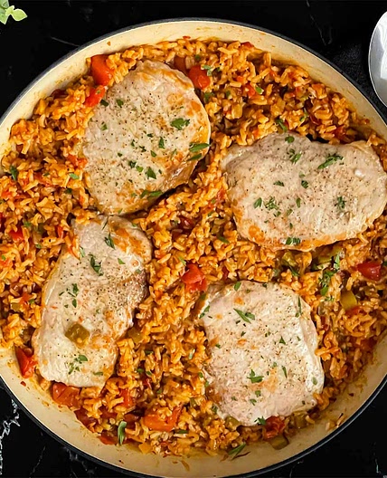 Spanish Pork Chops and Rice Recipe