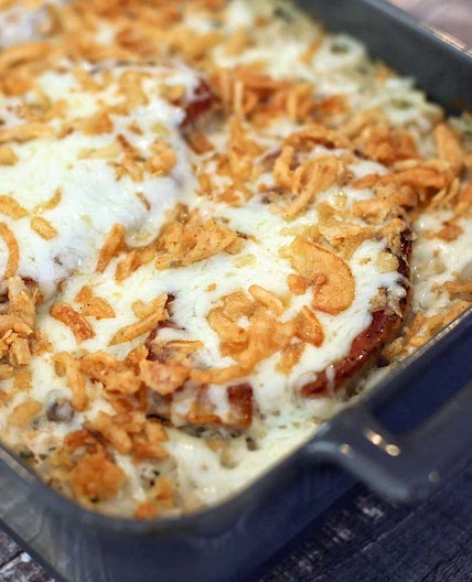 Pork Chop and Hash Brown Potato Bake