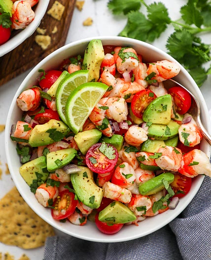 Easy Cilantro Lime Shrimp & Avocado Salad
