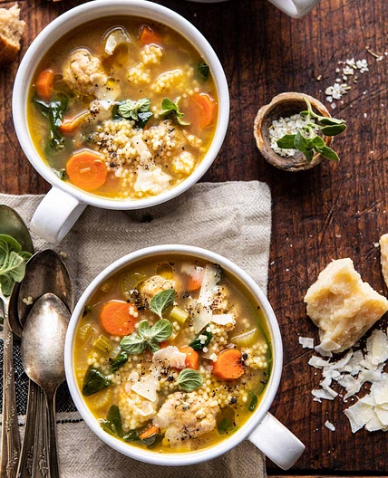 Healthier Italian Wedding Soup with Lemon and Garlic