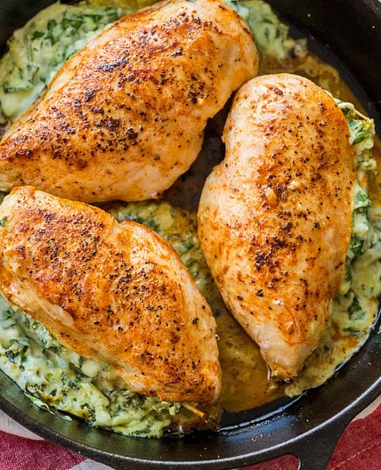 Cheesy Spinach Stuffed Chicken Breasts