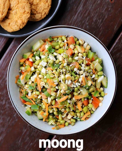 sprout salad recipe | how to make moong bean sprout salad - weight loss