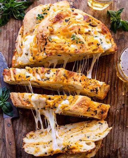 Soft Garlic Herb Cheddar Cheese Bread