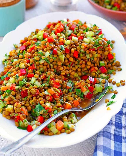 Erfrischender Linsensalat