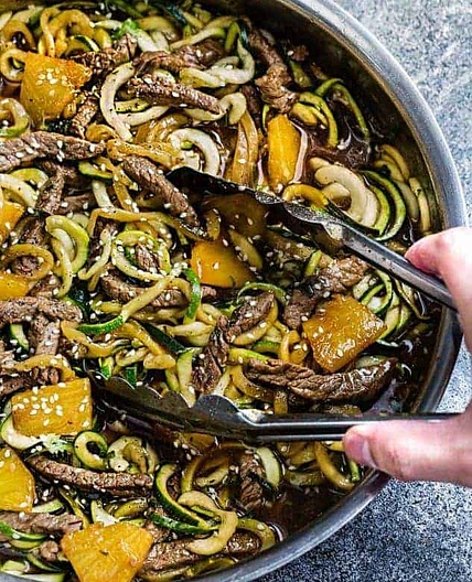 One Pot Teriyaki Beef Zoodles + Meal Prep!