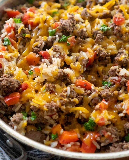Ground Beef and Rice Skillet Dinner
