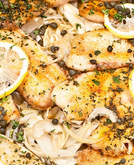 Fish With Lemon Caper Sauce