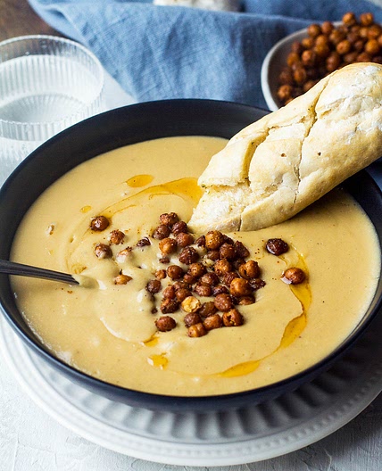 Roasted Garlic Chickpea Soup