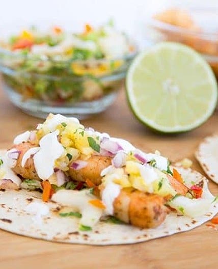 Grilled Shrimp Street Tacos with Lime Crema