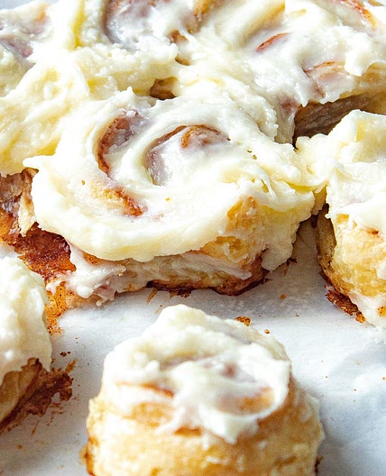 Puff Pastry Cinnamon Rolls with Cream Cheese Frosting