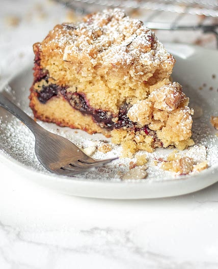 Cherry Coffee Cake - Old Fashioned Recipe with Crumb Topping