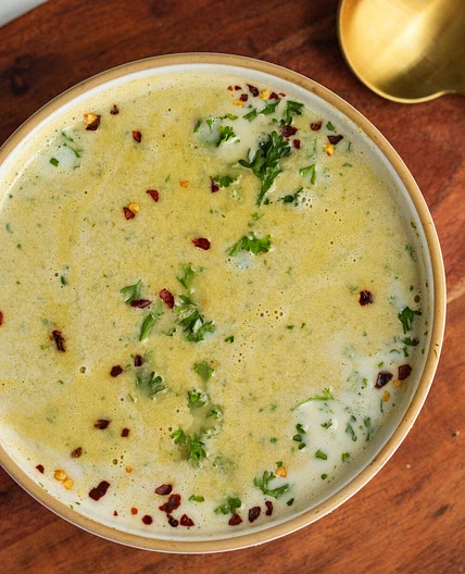 High protein asparagus soup with cottage cheese