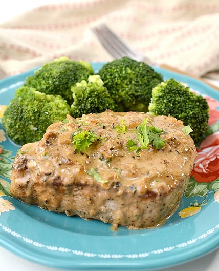Keto Pork Chops in Parmesan Basil Cream Sauce (Thick Cut )