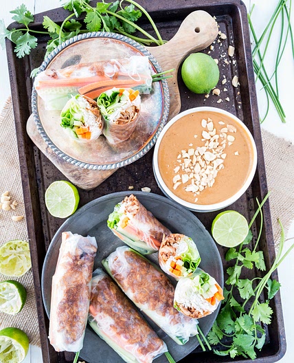 Jackfruit Vietnamese Summer Rolls with Hoisin Peanut Sauce