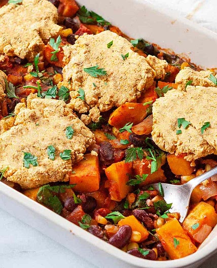 Three Sisters Casserole with Cornbread Topping