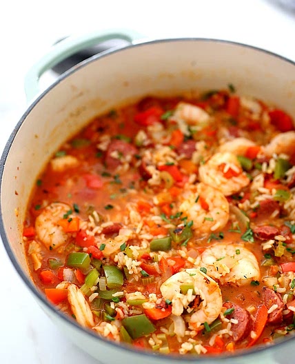 Healthy Jambalaya with Shrimp and Sausage