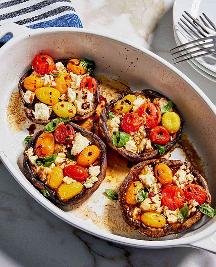 Baked Feta & Tomato Portobellos