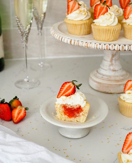 Strawberry Champagne Cupcakes