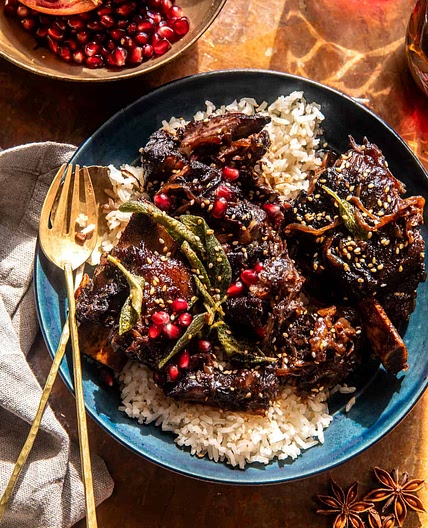 Sticky Pomegranate Braised Short Ribs