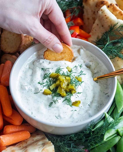 Dill Pickle Cottage Cheese Dip