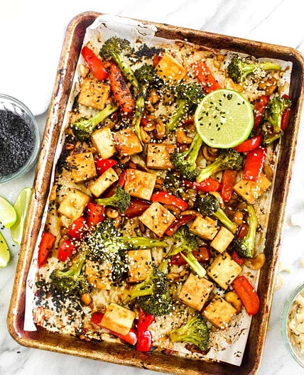 Sheet Pan Chinese Cashew Tofu