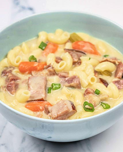 Instant Pot Ham and Macaroni Soup