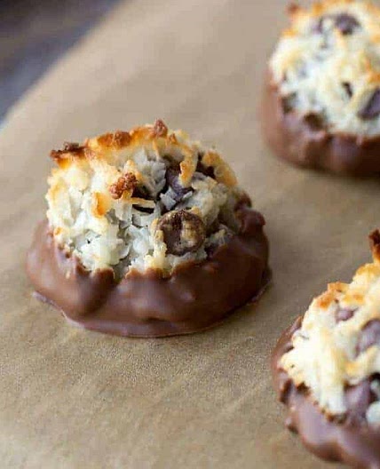 Chocolate Dipped Macaroons