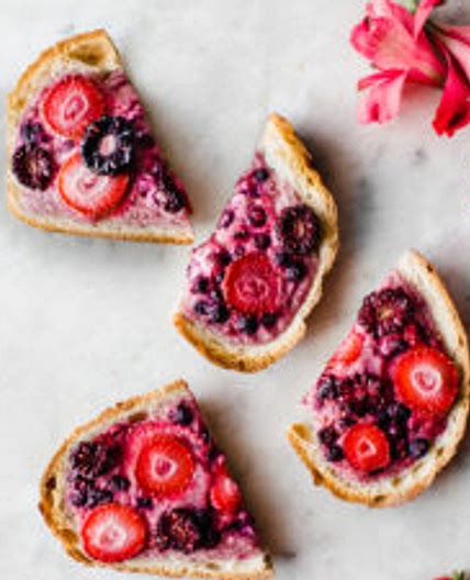 Vegan Berry Custard Toast