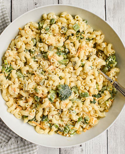 Dr. Rachel’s Favorite Low-FODMAP Macaroni Salad; Gluten-free, Vegetarian