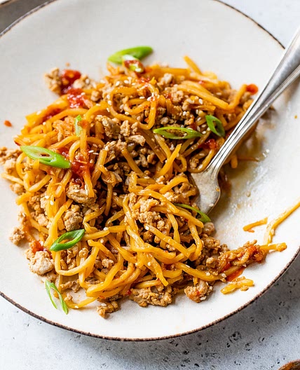 Spicy Hearts of Palm Noodles with Chicken