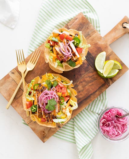 Taco Salad With Homemade Tortilla Bowls