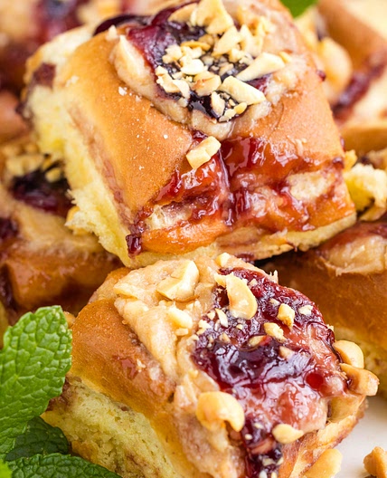 Peanut Butter and Jelly Hawaiian Roll Cheese Danish