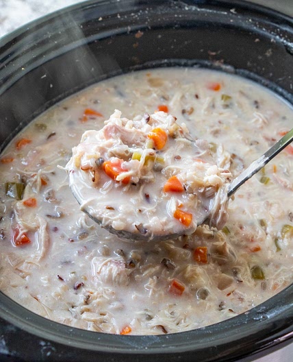 Slow Cooker Creamy Chicken Wild Rice Soup
