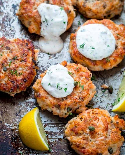 Lemon Caper Salmon Cakes