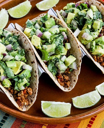 Ground Turkey Tacos with Avocado Salsa