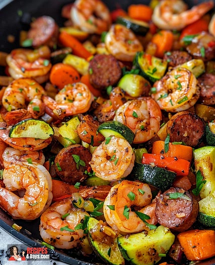 Shrimp and Sausage Veggie Skillet