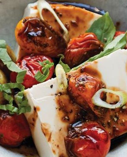 Silken Tofu With Soy-Sauced Tomatoes