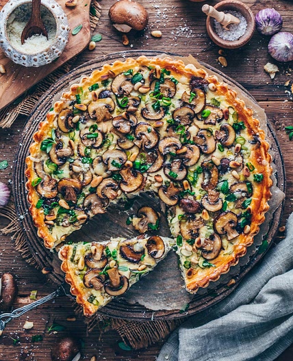 Champignon Lauch Quiche | Vegane Pilz-Tarte