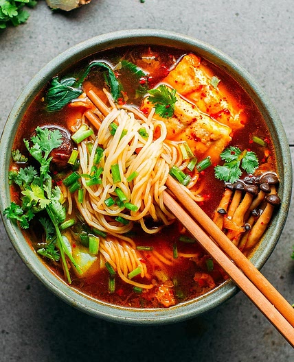 Vegan Kimchi Noodle Soup