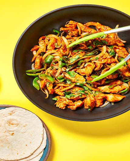 One-Pan Pineapple Salsa Chicken Tacos with Cilantro & Sour Cream