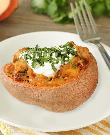 BBQ Chicken Stuffed Sweet Potato