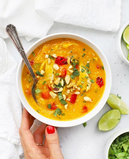Slow Cooker Thai Chicken and Butternut Soup