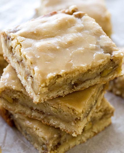 Maple Glazed Apple Blondies