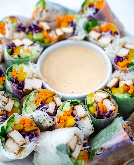 Vegan Summer Rolls with Homemade Peanut Sauce