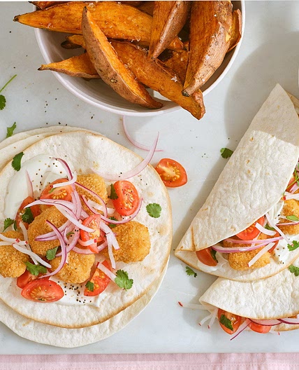 Chicken nugget tacos