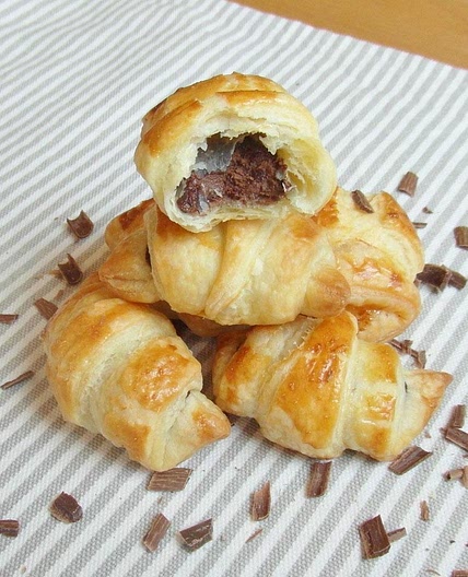 Receita de Croissant de chocolate com massa folhada