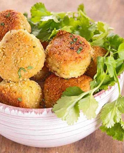 Courgettes and ricotta balls