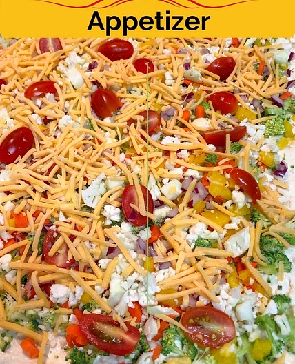 Cold Veggie Pizza Appetizer