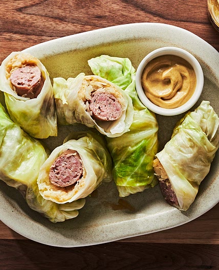 Cabbage Wrapped Brats
