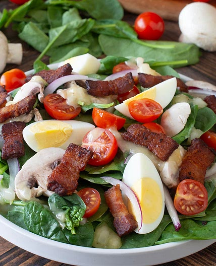Spinach Salad with Warm Bacon Dressing Recipe